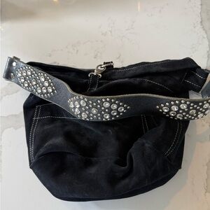 Tyli Malibu Black Suede Studded Women's Bag